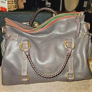 Dooney & Bourke Florentine Large Satchel, slate color, Gently used twice